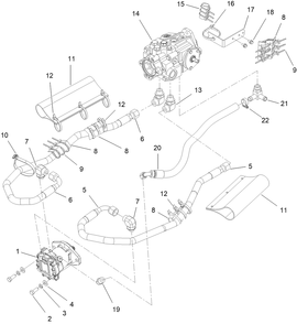 Motor Plumbing Assembly Diagram and Parts List for 25530T 323000000 - 999999999 Toro Lawn Tractor Accessories