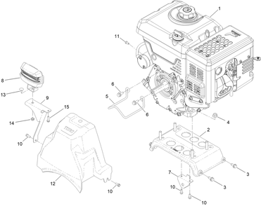 Engine Assembly Diagram and Parts List for 38830 409000000 - 411999999 Toro Snow Blower