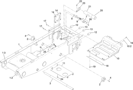 Part Location Diagram of 132-8936-05 Toro Hydro Mounting Plate Asm (Welded)