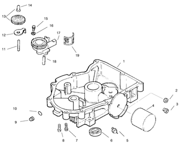 Oil Pan/Lubrication Diagram and Parts List for 74160 790001 - 799999 Toro Lawn Tractor