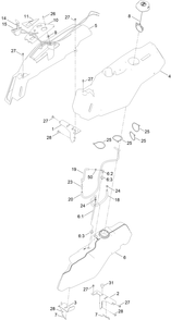 Fuel Pod Assembly Diagram and Parts List for 75750TA 400000000 - 999999999 Toro Lawn Tractor