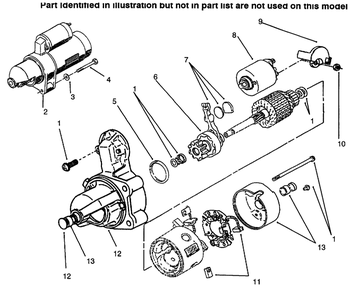 Starter Diagram and Parts List for 73502 6900001 - 6999999 Toro Lawn Tractor