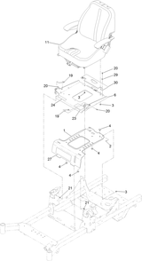 Seat Mount Assembly Diagram and Parts List for 74472 402100000-403351083 Toro Lawn Tractor