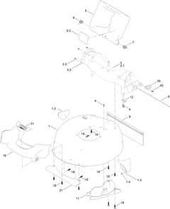 Housing Assembly Diagram and Parts List for 21852T 400000000 - 999999999 Toro Lawn Mower