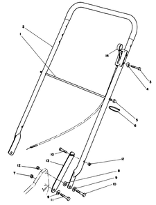 Handle Assembly (Model 22030) Diagram and Parts List for 22030 8000001 - 8999999 Toro Lawn Mower