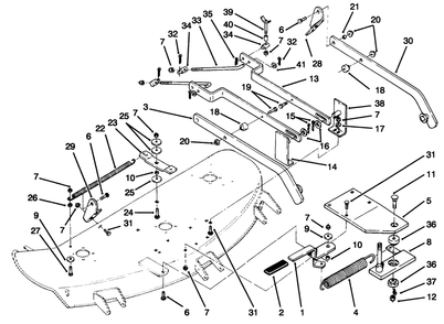Deck Assembly Diagram and Parts List for 78415 690001 - 699999 Toro Lawn Mower
