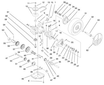 Gear Case Assembly Diagram and Parts List for 20777 7900001 - 7999999 Toro Lawn Mower