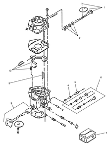 Carburetor Components Assembly Diagram and Parts List for 74101 590001 - 599999 Toro Lawn Tractor