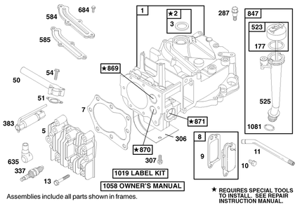 Engine Briggs & Stratton Model 12h802-1767-E1 Diagram and Parts List for 20020 9900001 - 9999999 Toro Lawn Mower