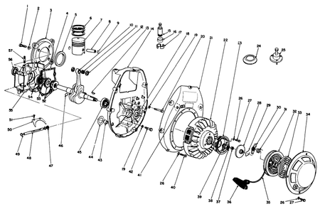 Crankcase & Flywheel Assembly Diagram and Parts List for 30113 9000001 - 9999999 Toro Lawn Tractor Accessories