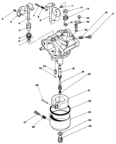 Carburetor Assembly Diagram and Parts List for 30112 8000001 - 8999999 Toro Lawn Tractor Accessories