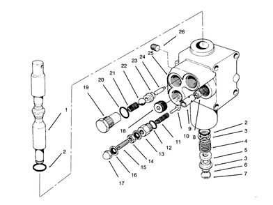Valve Assembly No. 54-0090 Diagram and Parts List for 30718 4900001 - 4999999 Toro Lawn Tractor