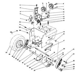 Traction Drive Assembly Diagram and Parts List for 38573 9000001 - 9999999 Toro Snow Blower