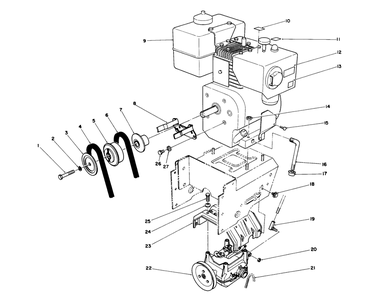 Engine Assembly Diagram and Parts List for 38570 0000001 - 0999999 Toro Snow Blower