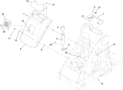 Hood Assembly Diagram and Parts List for 22218 407600000 - 411799999 Toro Lawn Tractor Accessories