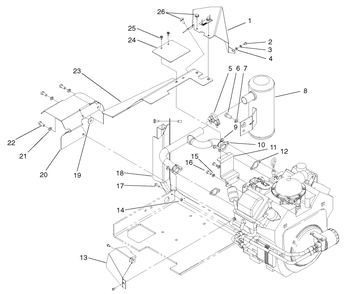 Exhaust Assembly Diagram and Parts List for 74187 (200000001-200000500)(2000) Toro Lawn Mower