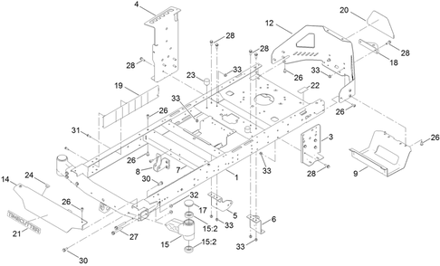 Frame Assembly Diagram and Parts List for 74690 411000000 - 411699999 Toro Lawn Tractor