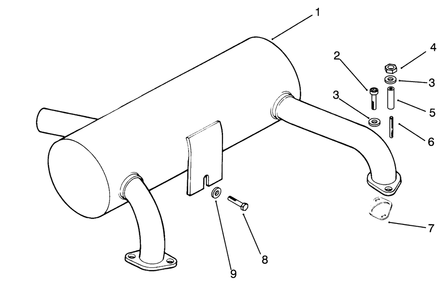 Exhaust Diagram and Parts List for 30718 4900001 - 4999999 Toro Lawn Tractor