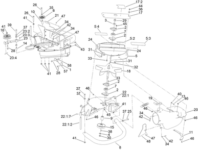 Blower Assembly Diagram and Parts List for 78551 407000000 - 999999999 Toro Lawn Tractor