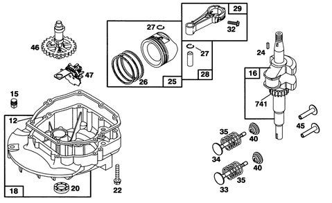 Engine Briggs & Stratton Model 124702-3115-01 Diagram and Parts List for 20436WF 39000001 - 39999999 Toro Lawn Mower