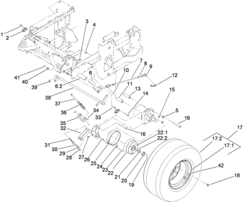 Wheel And Brake Assembly Diagram and Parts List for 74269 (290000001-290999999)(2009) Toro Lawn Mower