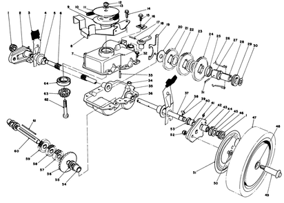 Gear Case Assembly Diagram and Parts List for 20672 5000001 - 5999999 Toro Lawn Mower
