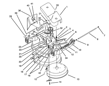 Cover & Pulley Assembly Diagram and Parts List for 30137 690001 - 699999 Toro Lawn Mower