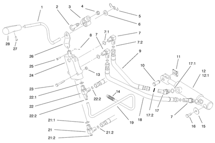 Hydro Lift Upper Assembly Diagram and Parts List for 73550 8900001 - 8999999 Toro Lawn Tractor