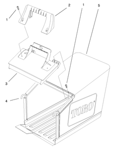 Bag And Components Assembly Diagram and Parts List for 20804 9900001 - 9999999 Toro Lawn Mower