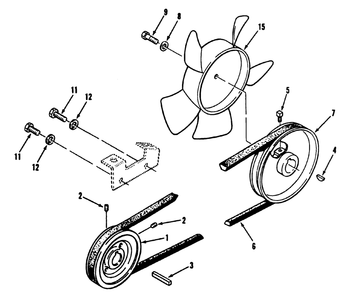 Drive Belt And Pulleys Diagram and Parts List for 41-20OE03 2000001 - 2999999 Toro Lawn Tractor