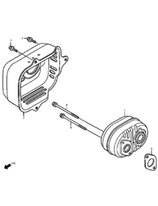 Muffler Assembly Diagram and Parts List for 2602 312000001 - 312999999 Toro Lawn Tractor Accessories