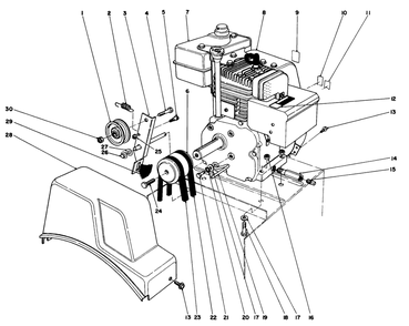 Engine Assembly Diagram and Parts List for 38054 2000001 - 2999999 Toro Snow Blower