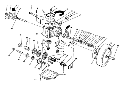 Gear Case Assembly Diagram and Parts List for 20218 2000001 - 2999999 Toro Lawn Mower
