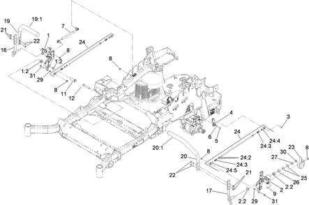Motion Control Assembly Diagram and Parts List for 74967CP (310000001-310999999)(2010) Toro Lawn Mower