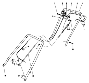 Handle Assembly Diagram and Parts List for 23158 3000001 - 3999999 Toro Lawn Mower