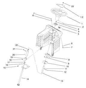 Steering Assembly Diagram and Parts List for 71218 8900001 - 8999999 Toro Lawn Tractor