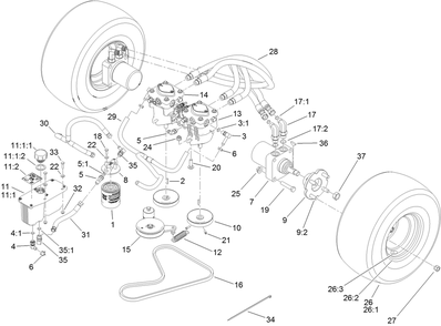 Part Location Diagram of 120-6450 Toro Wheel/Tire Asm