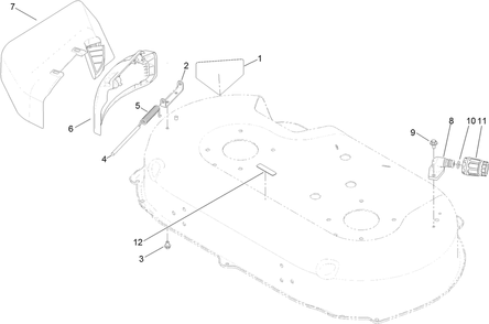 Side Discharge Chute Assembly Diagram and Parts List for 20977 316000001 - 316999999 Toro Lawn Mower