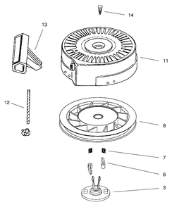 Recoil Starter Assembly No. 590743 (Optional) Diagram and Parts List for 38410 7900001 - 7999999 Toro Snow Blower