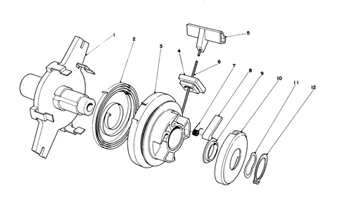 Recoil Starter Assembly Diagram and Parts List for 51630 1000001 - 1999999 Toro Trimmer