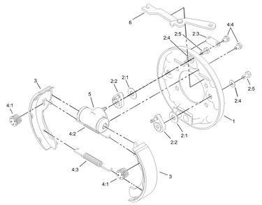 Left Hand Brake Assembly No. 104-6807 Diagram and Parts List for 12004 230000001 - 230999999 Toro Lawn Tractor