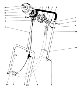 Handle Assembly Diagram and Parts List for 23370 8000001 - 8999999 Toro Lawn Mower