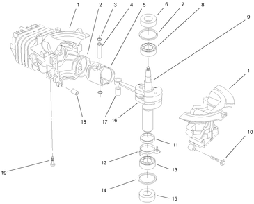 Engine Assembly (Model No. 38435) Diagram and Parts List for 38435 9900001 - 9999999 Toro Snow Blower