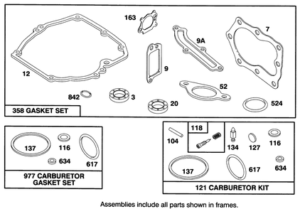 Engine Briggs & Stratton Model 127702-0115-01 Diagram and Parts List for 20908B 4900001 - 4999999 Toro Lawn Mower