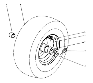 Wheel Assembly Diagram and Parts List for 38095 7000001 - 7999999 Toro Snow Blower