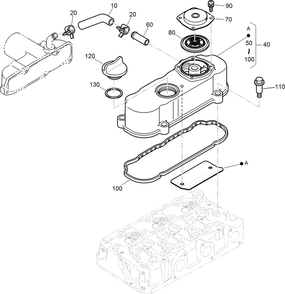 Cylinder Head Cover Assembly Diagram and Parts List for 22337CP 410400000 - 999999999 Toro Lawn Tractor Accessories
