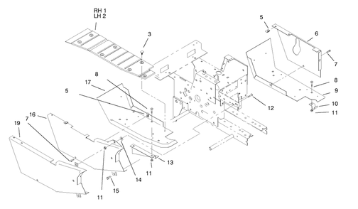 Footrest & Hoodstand Side Covers Diagram and Parts List for 73403 7900001 - 7999999 Toro Lawn Tractor