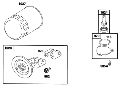 Engine Briggs & Stratton Model 28q777-0668-A1 Diagram and Parts List for 71218 6900001 - 6999999 Toro Lawn Tractor