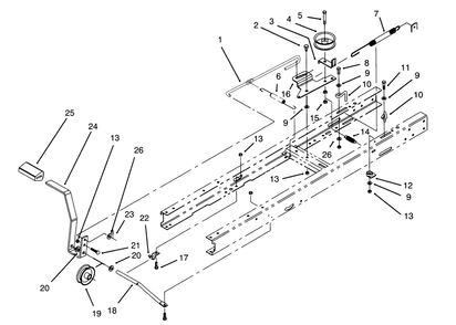 Clutch Assembly Diagram and Parts List for 71202 5900001 - 5999999 Toro Lawn Tractor
