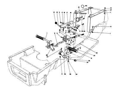 Brake & Clutch Pedal Assembly Diagram and Parts List for 57400 8000001 - 8999999 Toro Lawn Tractor
